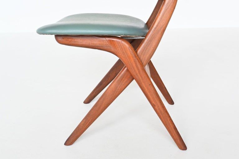 Louis Van Teeffelen Scissor Dining Chairs Webe, the Netherlands, 1960 7