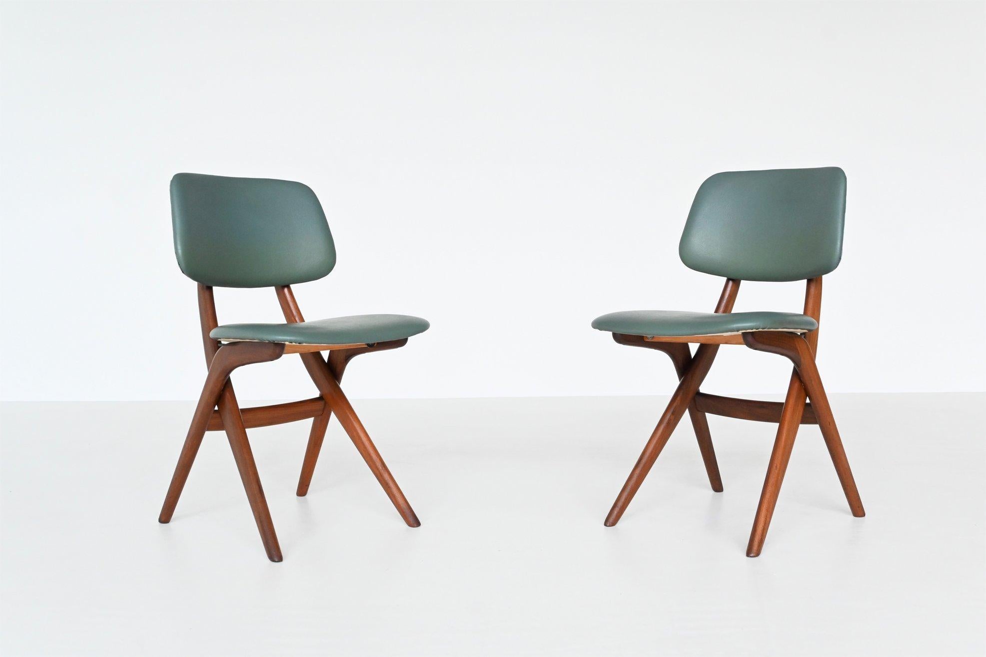 Louis Van Teeffelen Scissor Dining Chairs Webe, the Netherlands, 1960 2