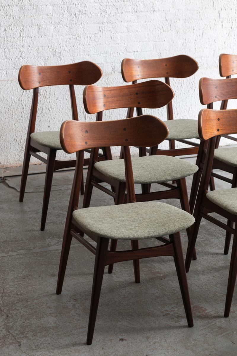 Dutch Louis van Teeffelen Set of 10 Dining Chairs Kastrup for Wébé, Holland, 1960s