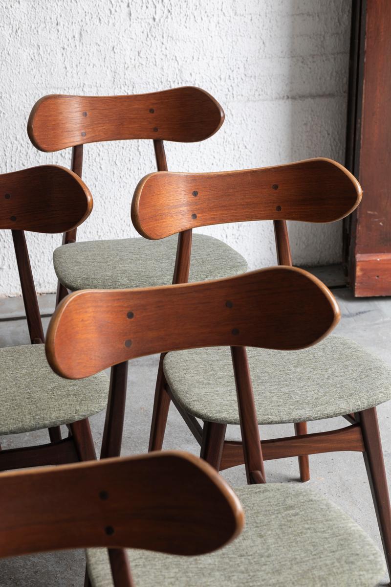 Mid-20th Century Louis van Teeffelen Set of 10 Dining Chairs Kastrup for Wébé, Holland, 1960s