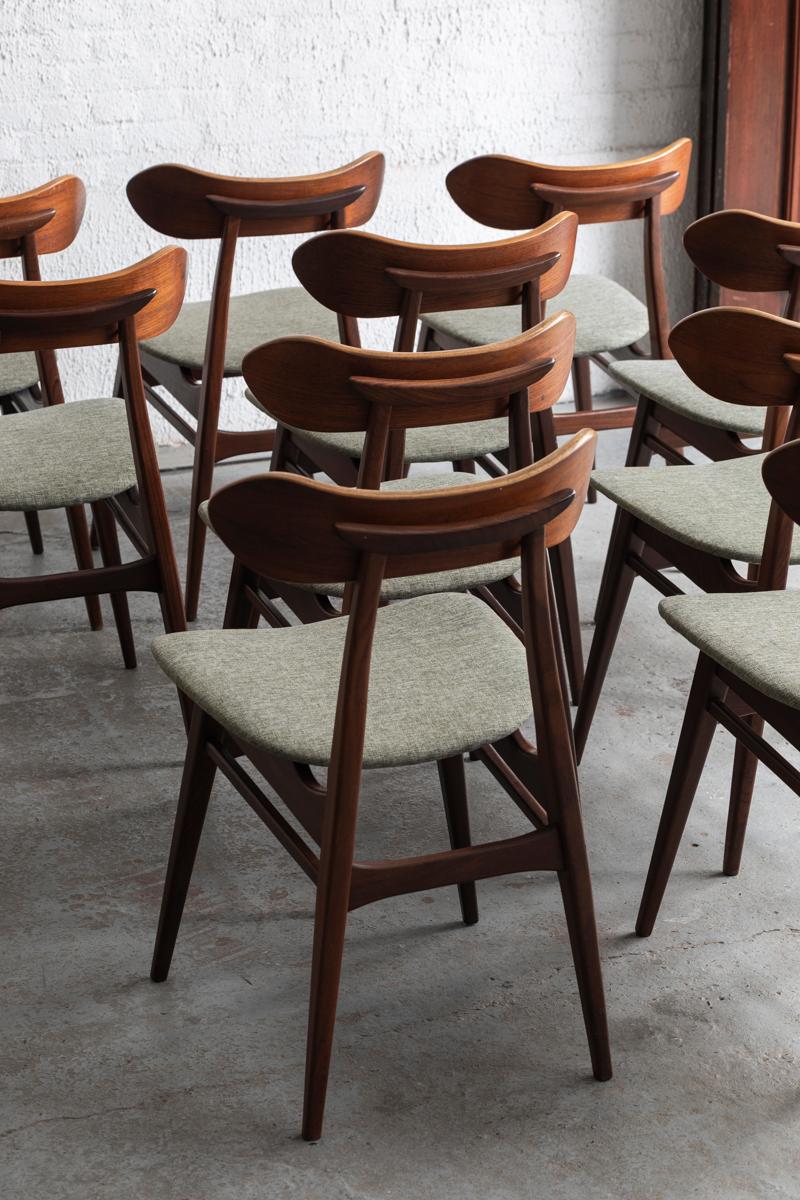 Louis van Teeffelen Set of 10 Dining Chairs Kastrup for Wébé, Holland, 1960s 2