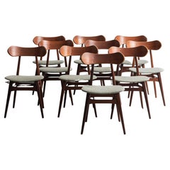 Louis van Teeffelen Set of 10 Dining Chairs Kastrup for Wébé, Holland, 1960s