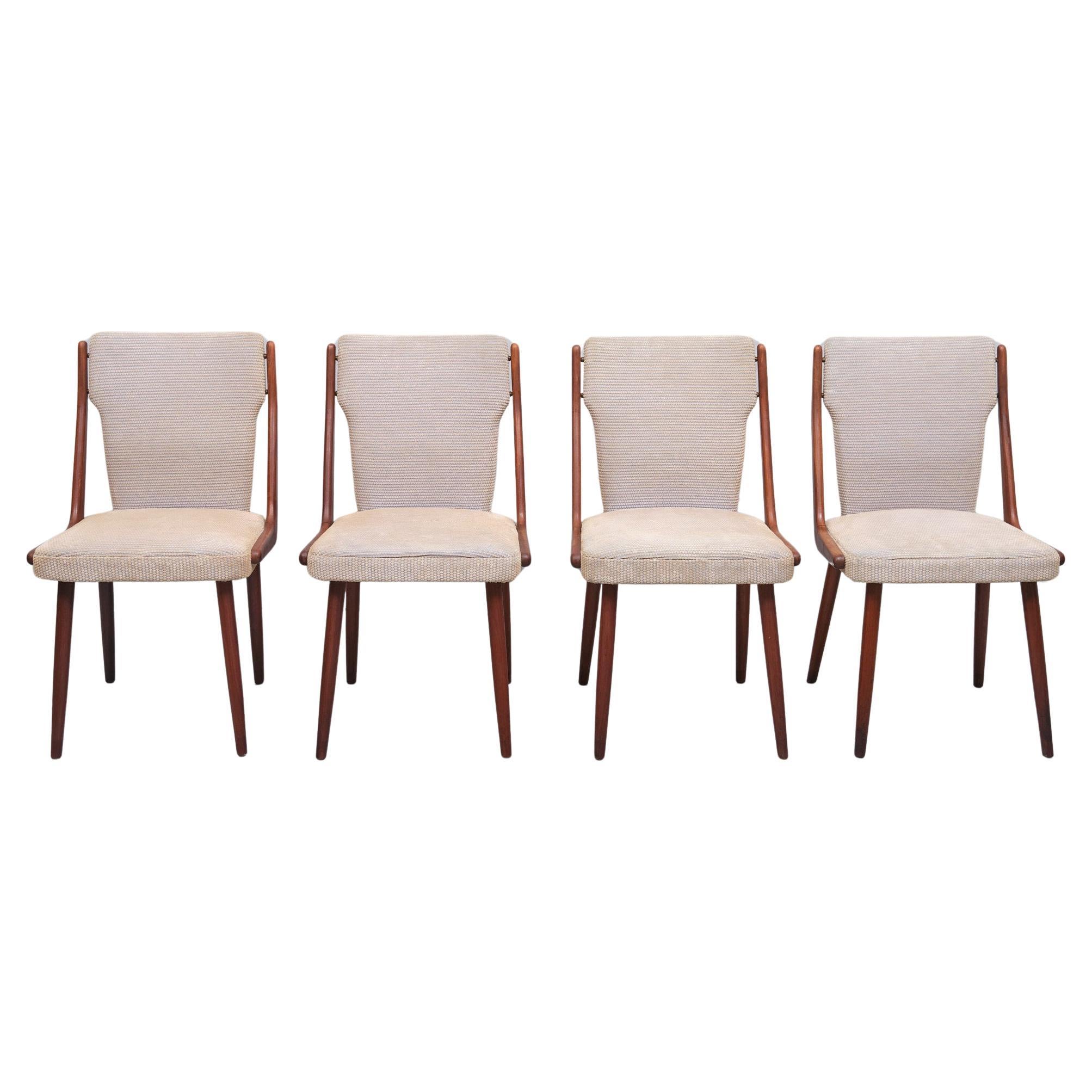 Mid-Century Modern Louis van Teeffelen style Teak  dining chairs  1960s