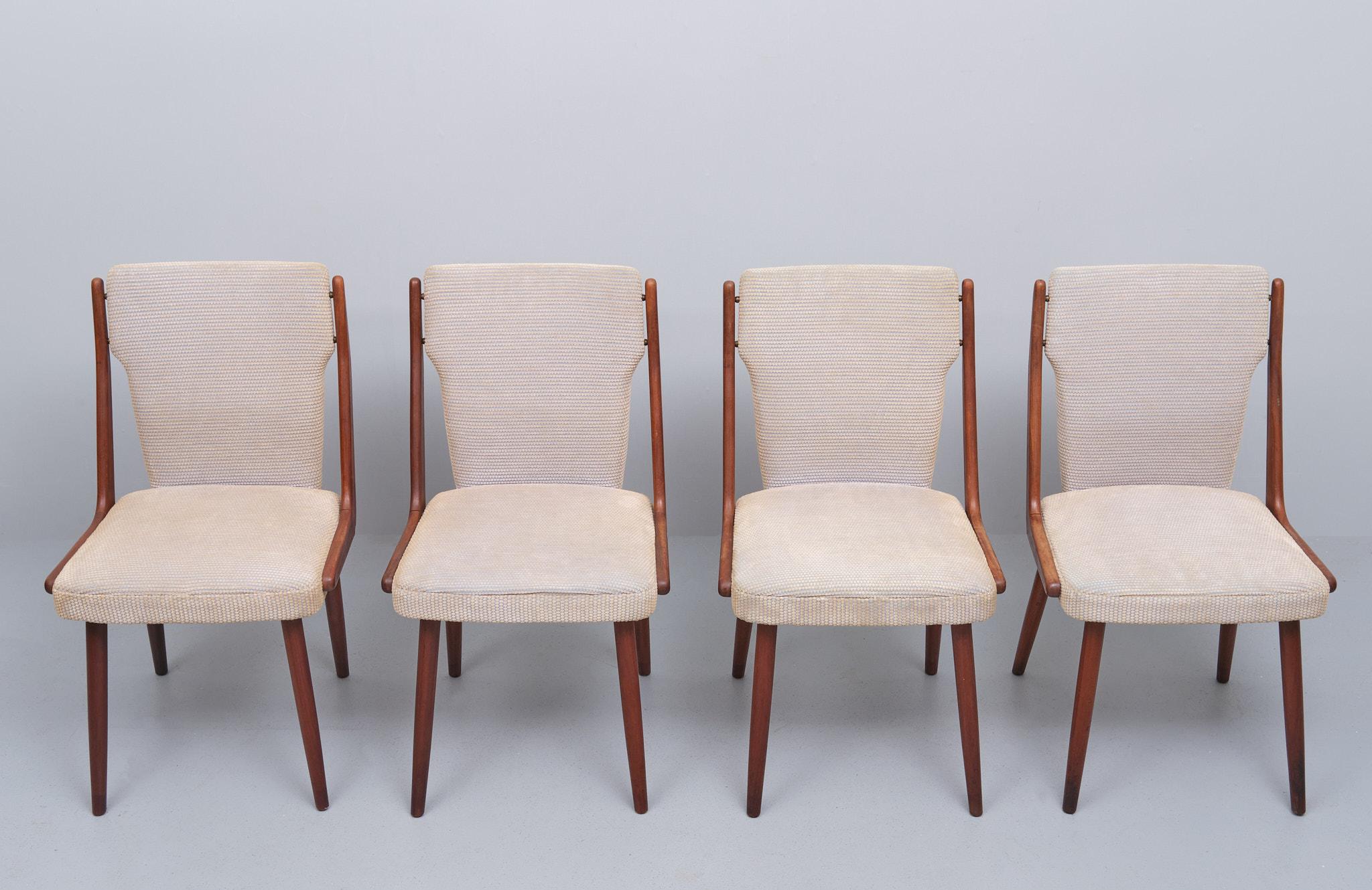 Dutch Louis van Teeffelen style Teak  dining chairs  1960s