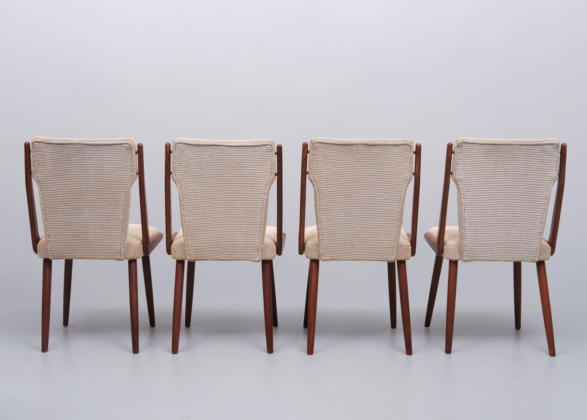 Mid-20th Century Louis van Teeffelen style Teak  dining chairs  1960s