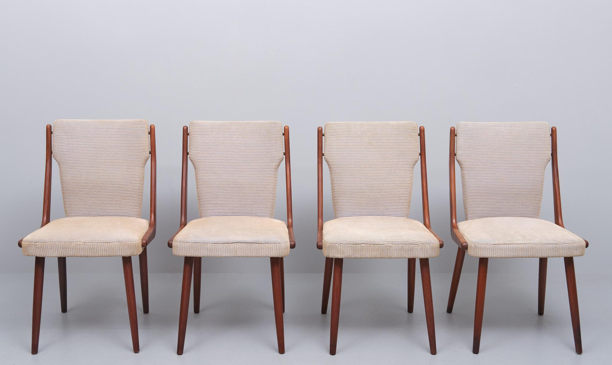 Louis van Teeffelen style Teak  dining chairs  1960s 1