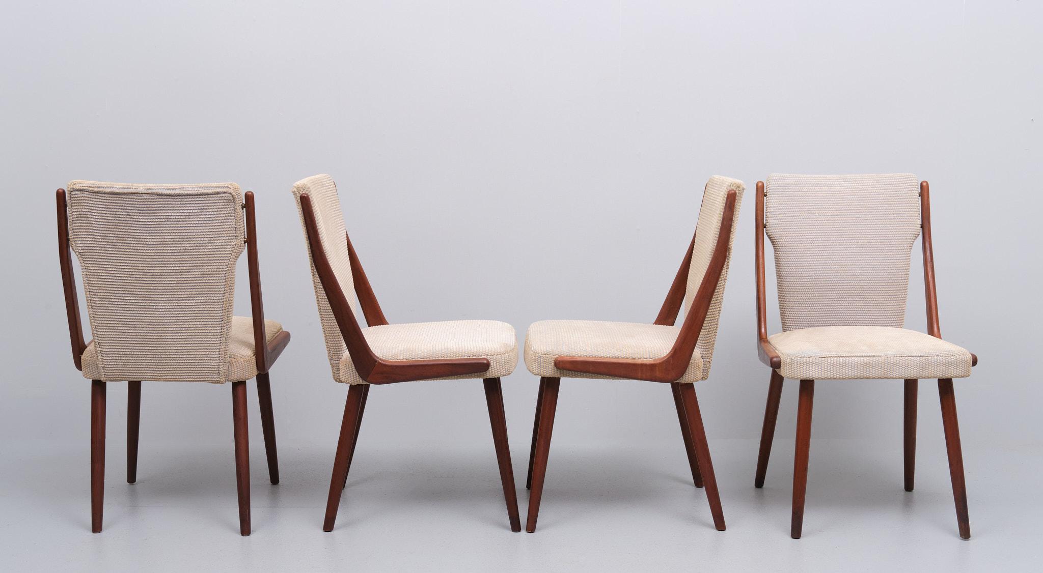 Louis van Teeffelen style Teak  dining chairs  1960s 2