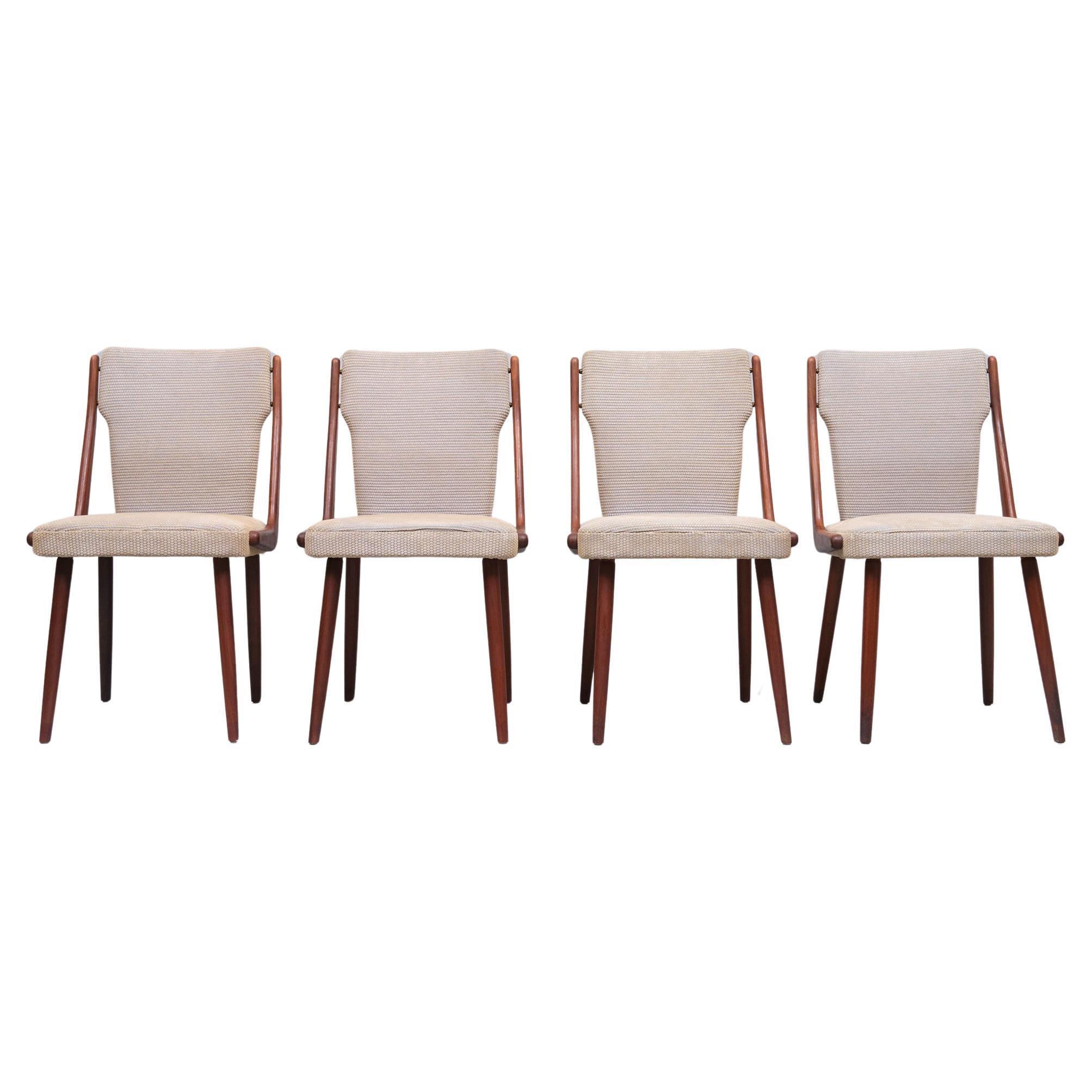 Louis van Teeffelen style Teak  dining chairs  1960s