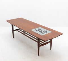 Louis Van Teeffelen Couchtisch aus Teakholz mit Mosaikeinlage von Jaap Ravelli