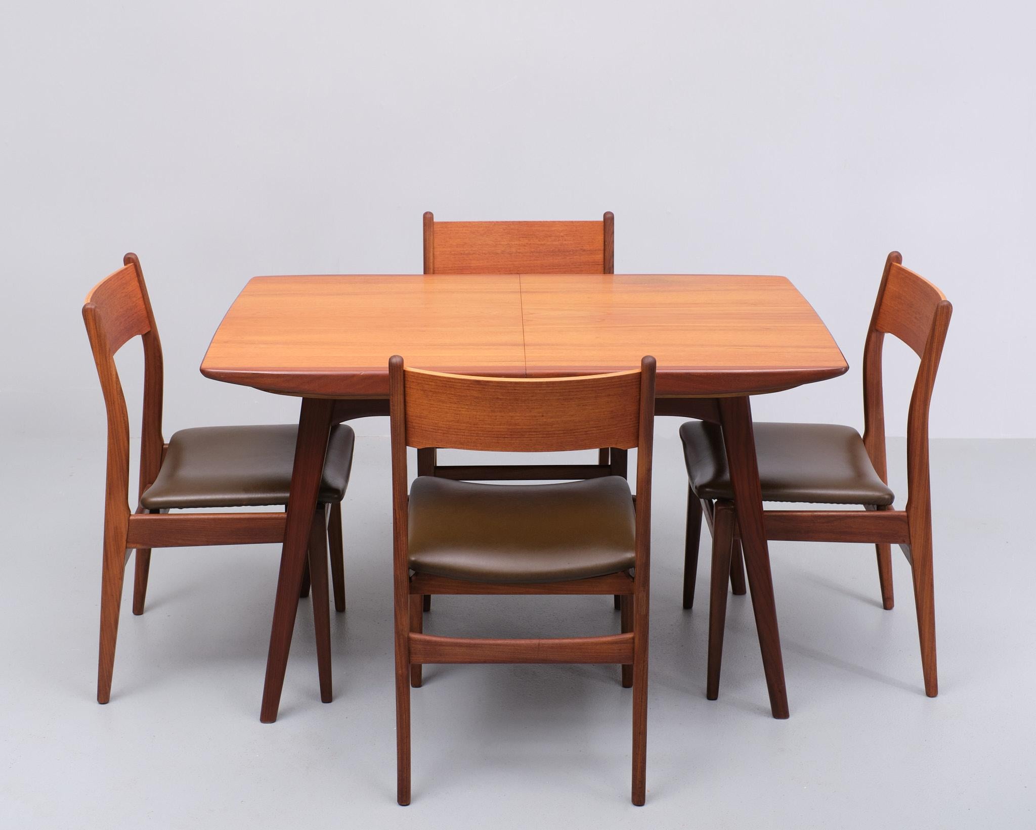 Louis van Teeffelen  Teak dining chairs 1960s  For Sale 2