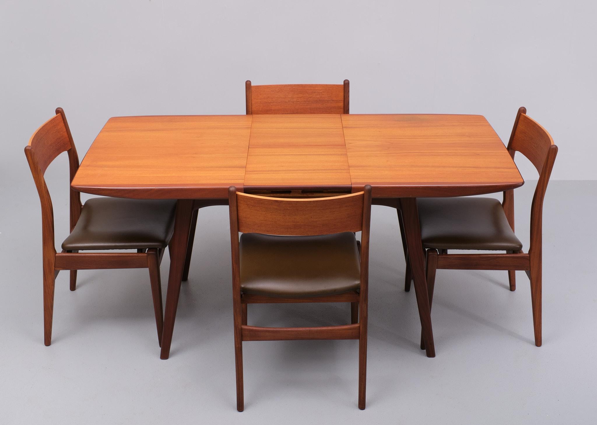 Louis van Teeffelen  Teak dining chairs 1960s  3