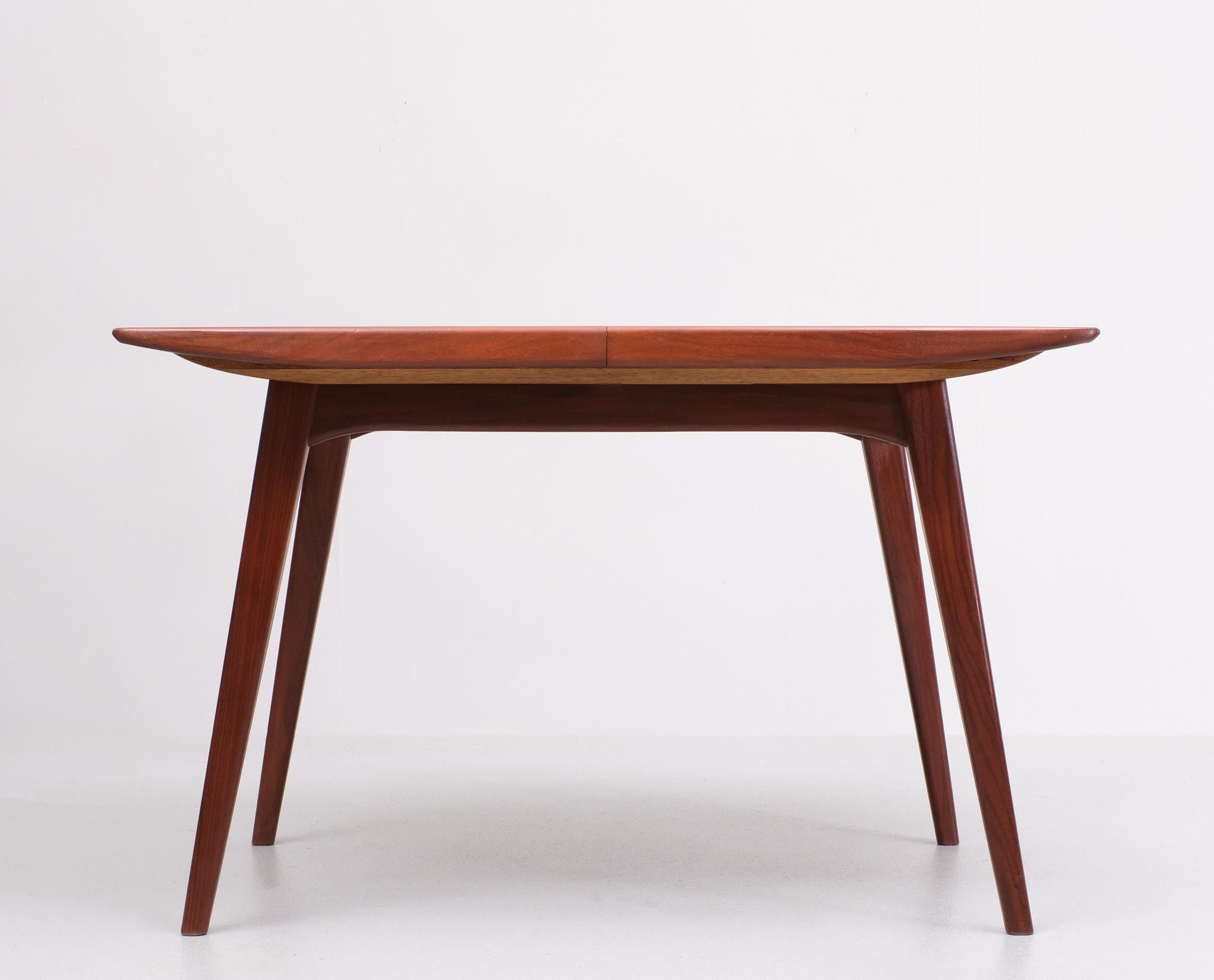 Louis van Teeffelen Teak extendable dining table  1960s  3