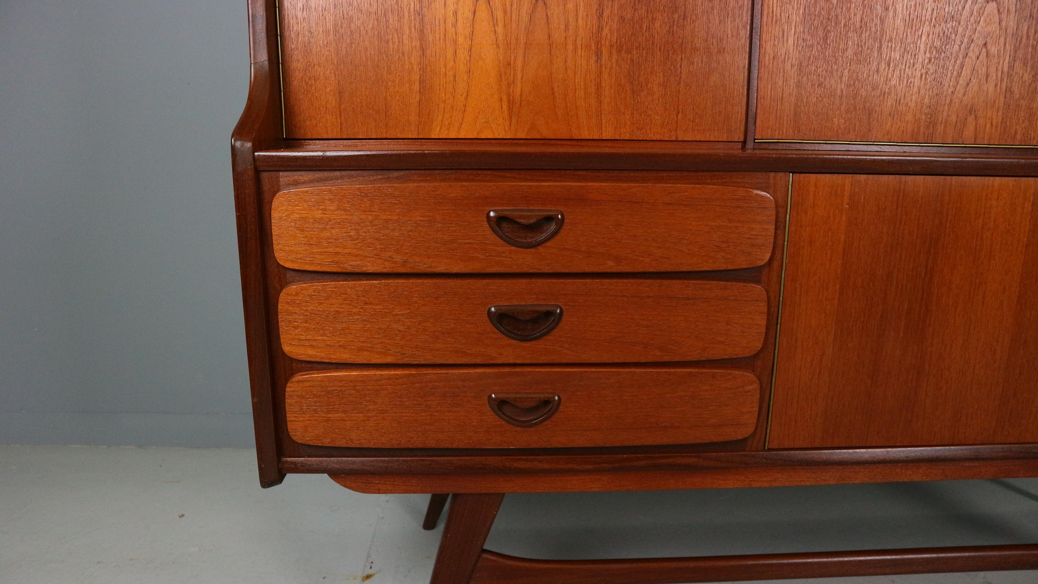 Metà XX secolo Credenza in teak Louis Van Teeffelen per WéBé, anni '60