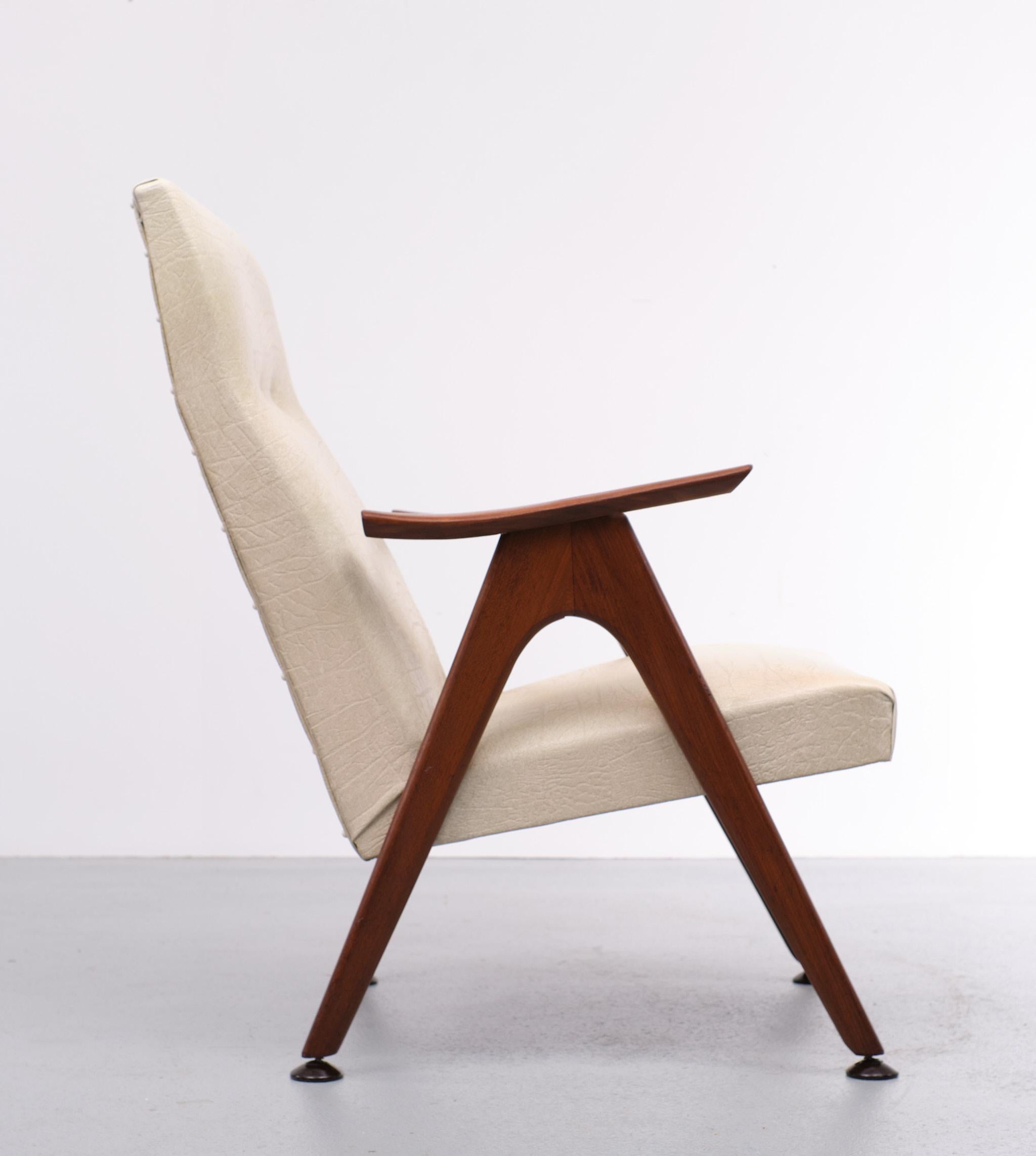 Louis Van Teeffelen Teak Lounge Chair, 1950s, Holland For Sale 5