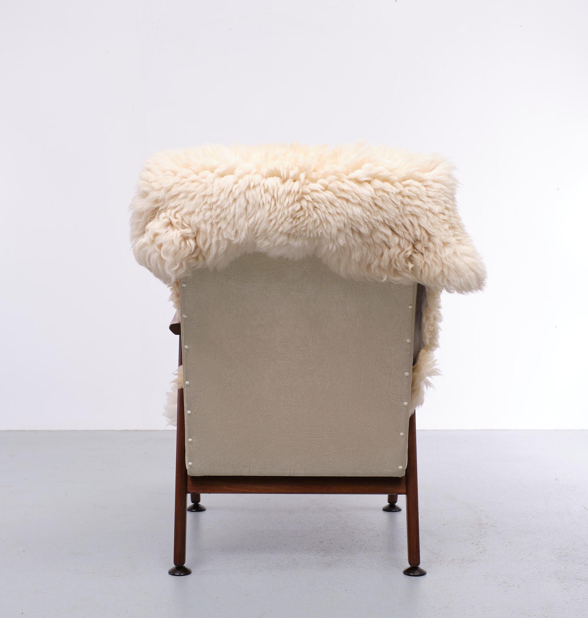 Louis Van Teeffelen Teak Lounge Chair, 1950s, Holland For Sale 1