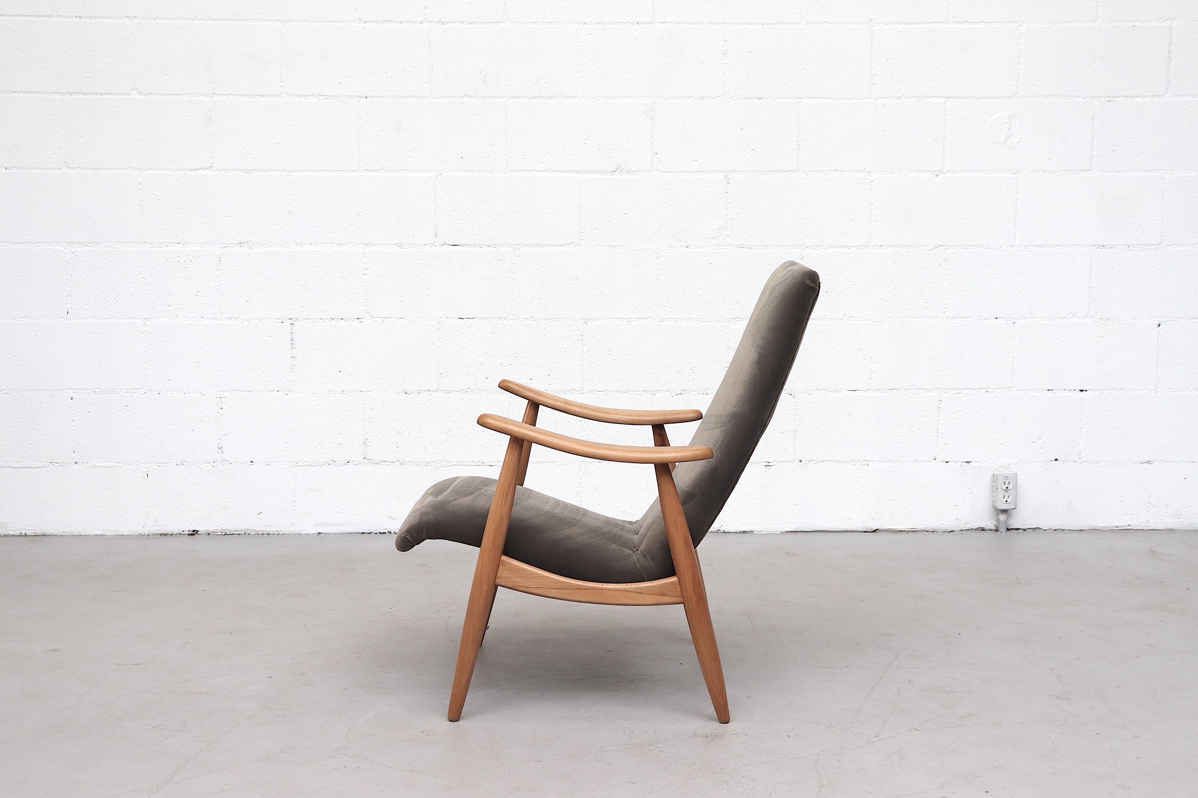 Mid-Century Modern Louis van Teeffelen High Back Teak Framed Lounge Chair