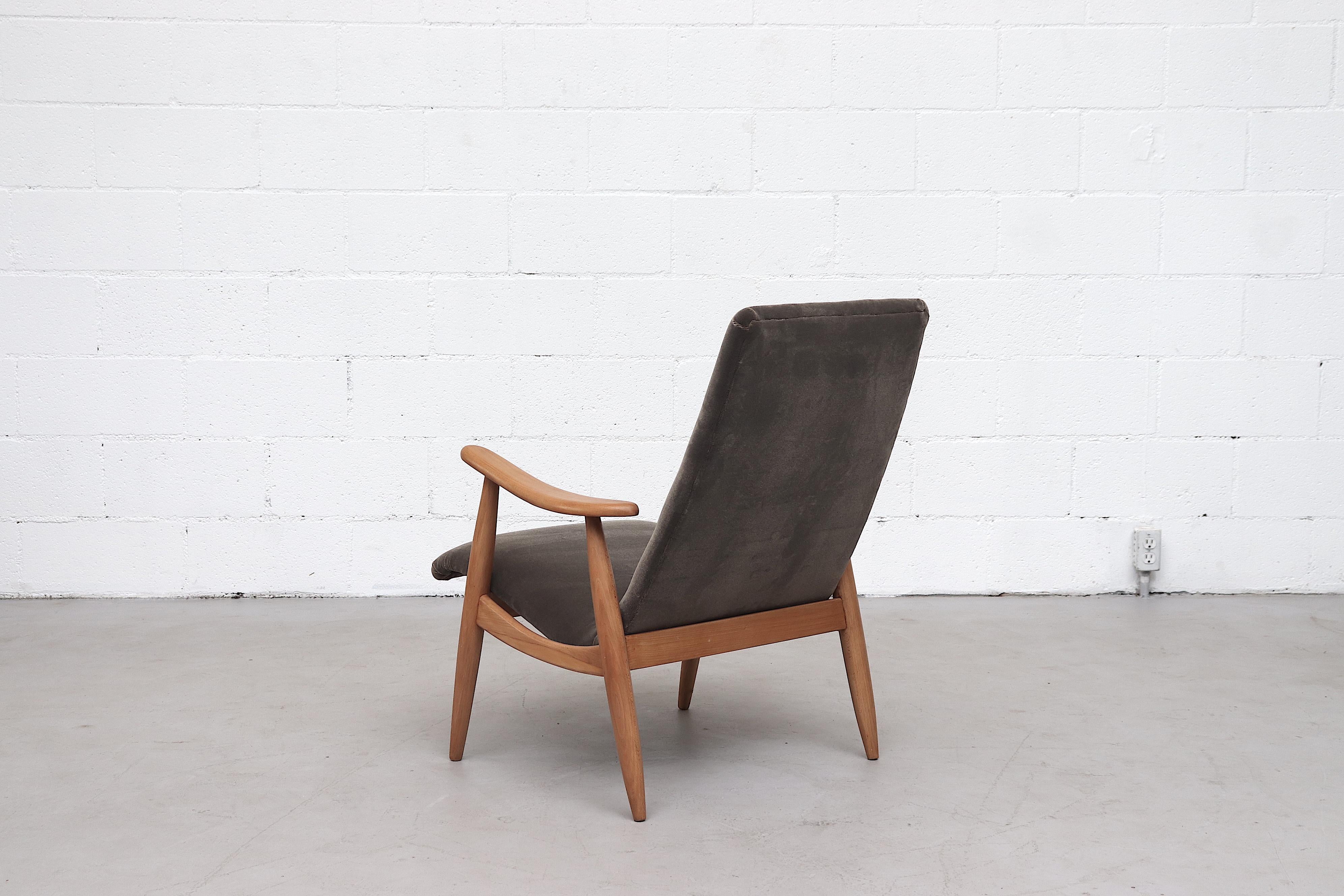 Dutch Louis van Teeffelen High Back Teak Framed Lounge Chair