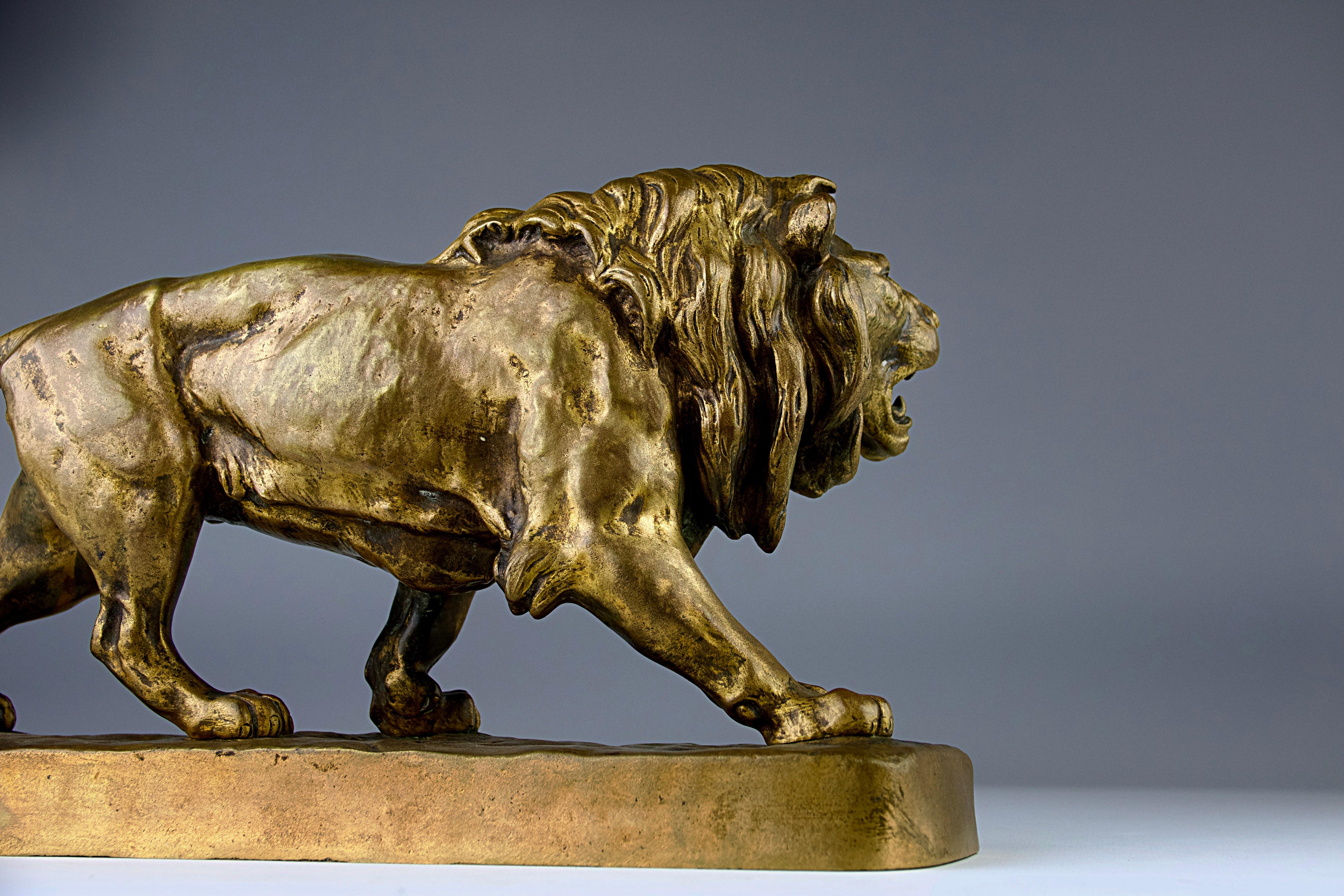 Bronze Louis Vidal (1831-1892),  Roaring Lion, France en vente