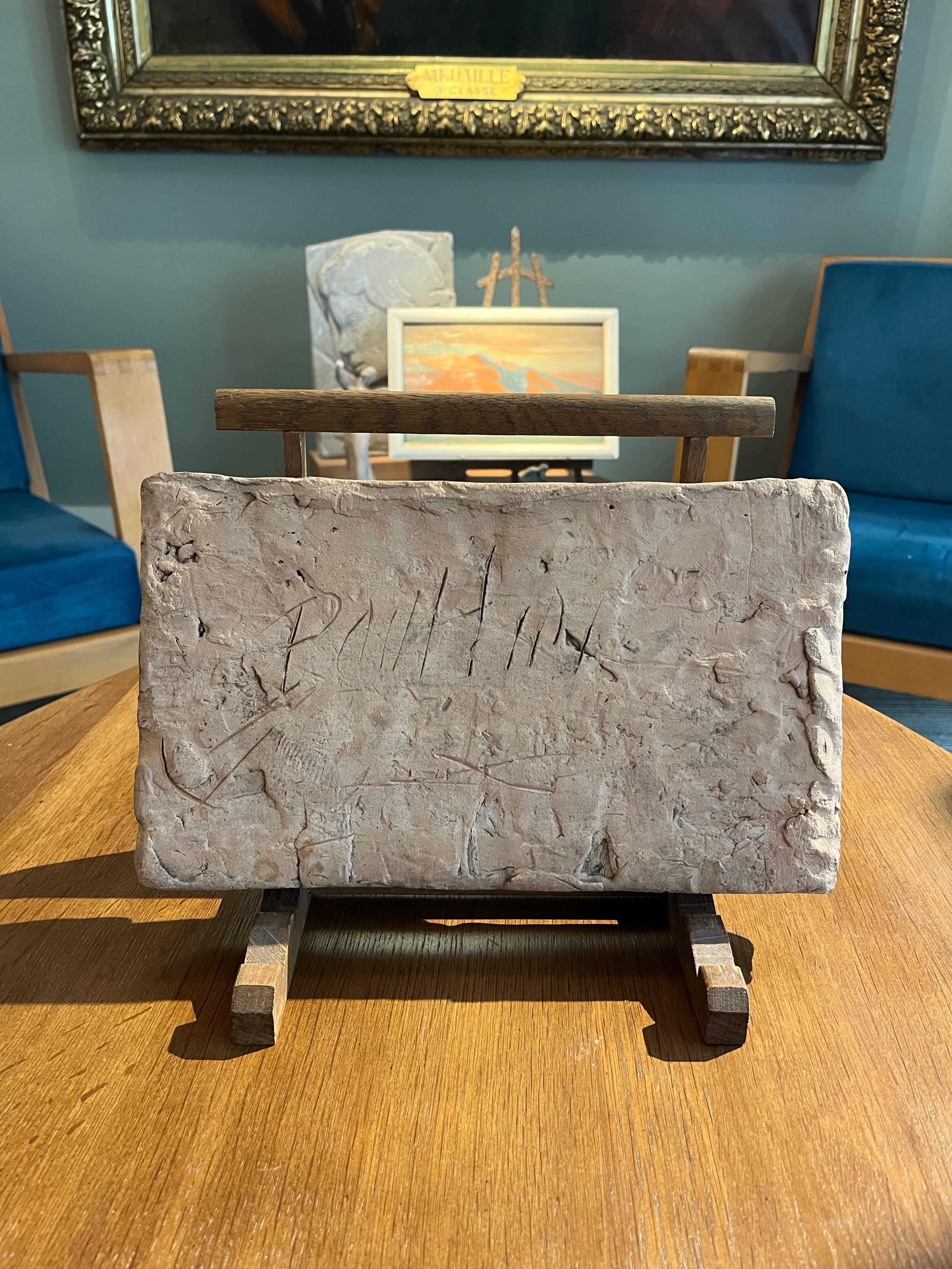 Panthère - Sculpture en bas-relief en vente 2