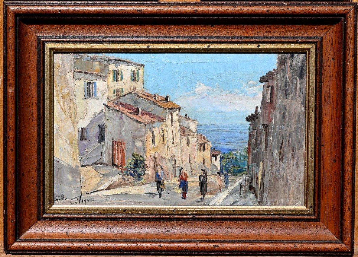 Vue du sud de la France, huile originale sur bois, Louis Vigon (1897-1985) 1