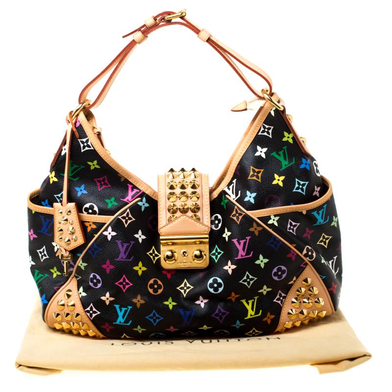 Louis Vuiton Black Multicolor Monogram Canvas Chrissie MM Bag 8