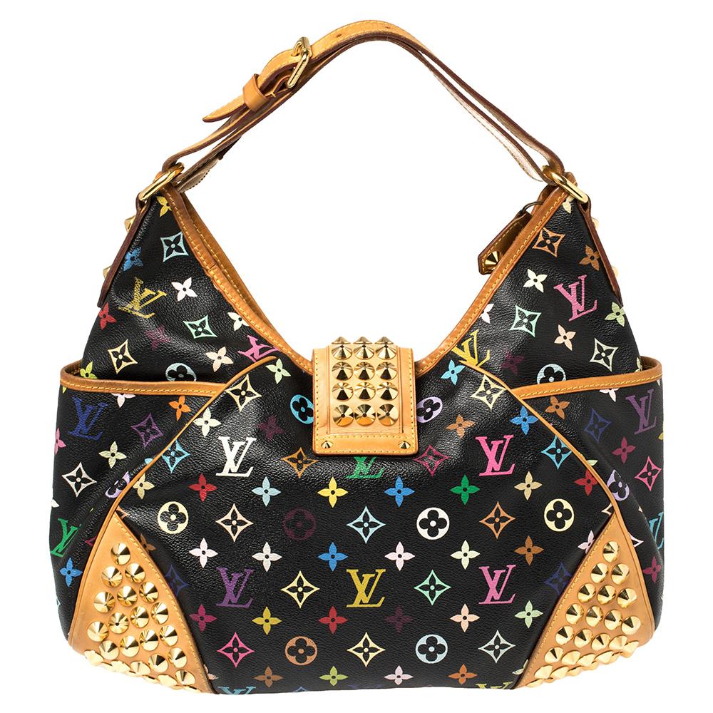 Louis Vuitton is known for its quality craftsmanship and designs. This edgy Chrissie bag from LV is sure to stand out! The bag is crafted from iconic multicolor Monogram canvas and is styled with leather trims. The bag comes with a single handle,