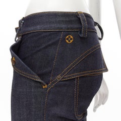 LOUIS VUITOTN Toilet Denim foldover pocket indigo denim cropped jeans FR34 XS