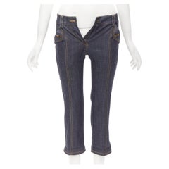 LOUIS VUITOTN Toiletten-Jeans aus Denim mit Klapptasche aus Indigo-Denim in Rot FR34 XS