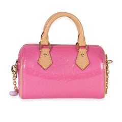 Louis Vuittion Valentine Pink Monogram Vernis Nano Speedy Bandouliere NM