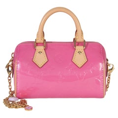 Louis Vuittion Valentine Pink Monogram Vernis Nano Speedy Bandouliere NM