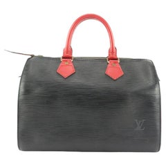 Vintage Louis Vuitton 1 of 1  Ultra Rare  Black x Red Epi Leather Speedy 25 97lv20