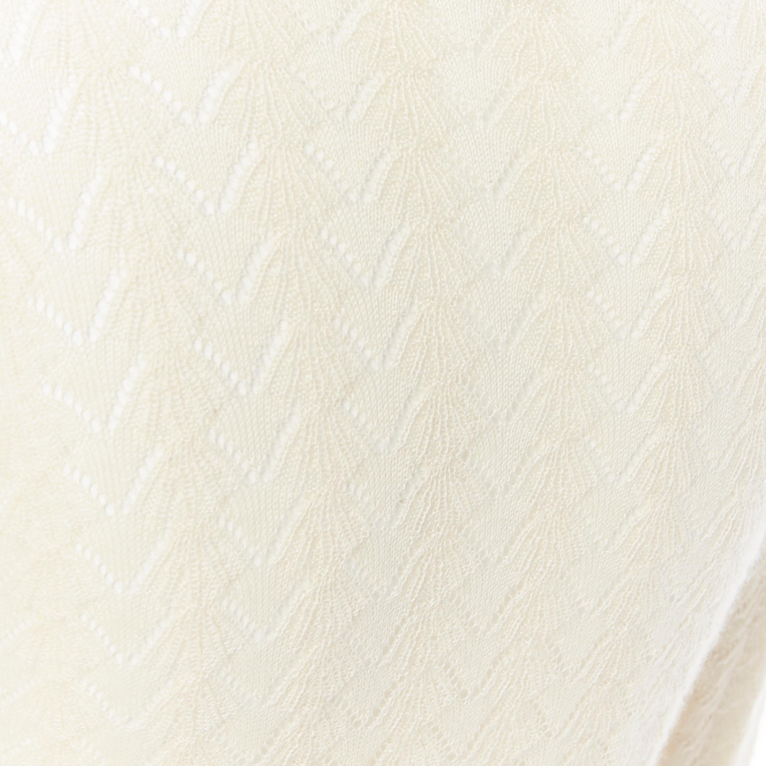 LOUIS VUITTON 100% cashmere cream beige lace knit  turtleneck sweater top M 2