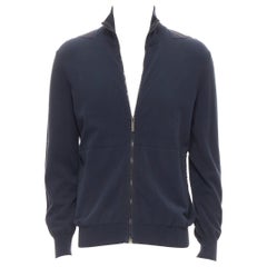 LOUIS VUITTON 100% cotton navy blue knitted cardigan sweater S