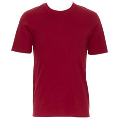 LOUIS VUITTON 100% cotton red crew neck short sleeve LV logo tab t-shirt S