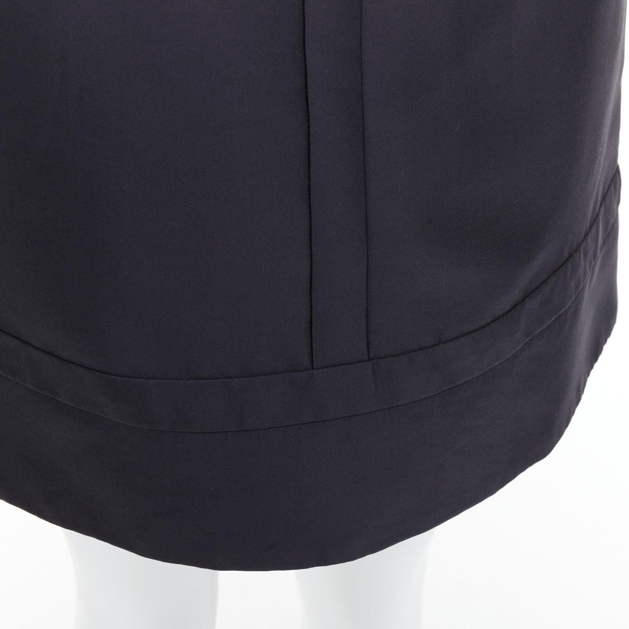 LOUIS VUITTON 100% silk black hot pink lined panelled A line skirt FR34 XS For Sale 2