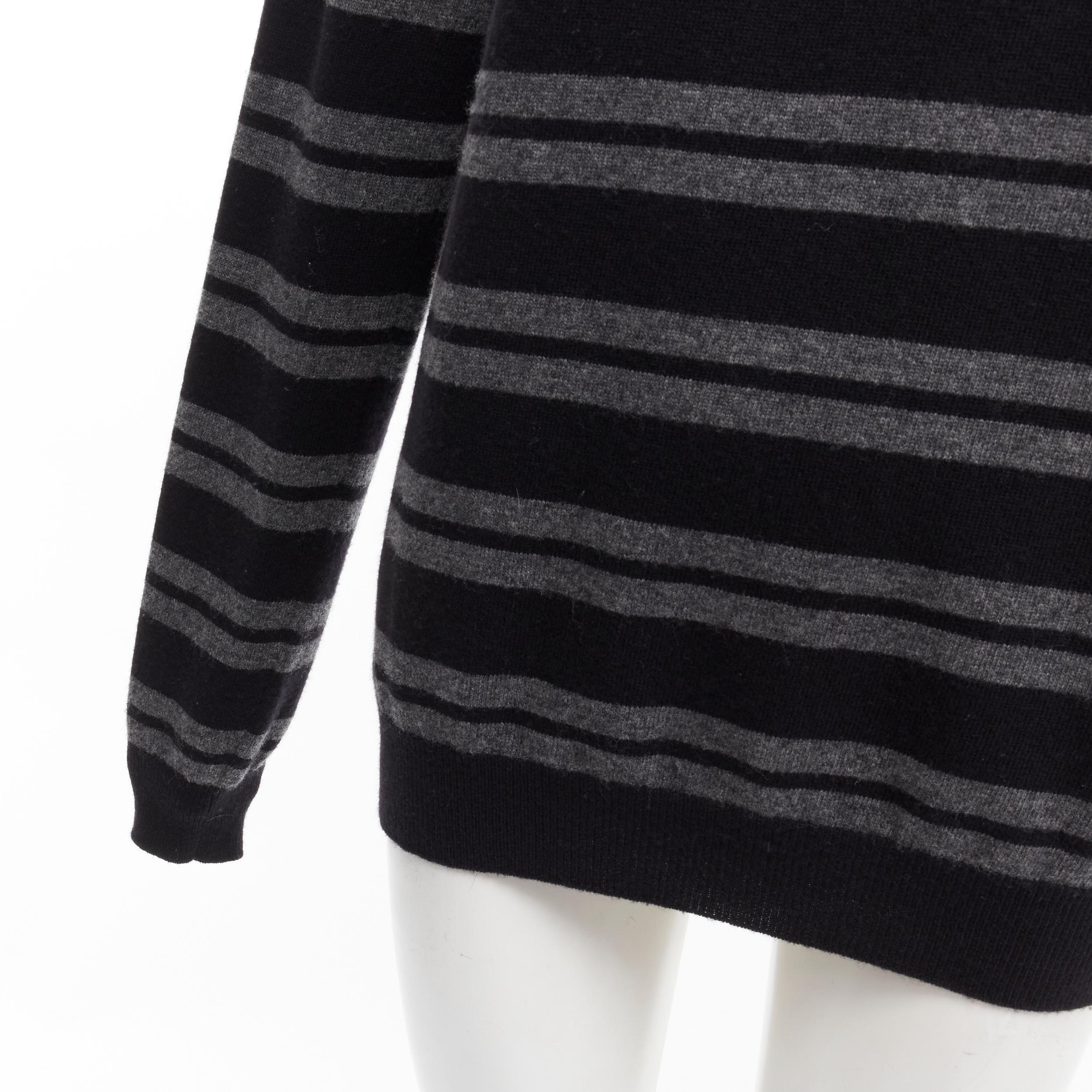 Men's LOUIS VUITTON 100% wool LV floral motive stripe turtle neck knit sweater M For Sale