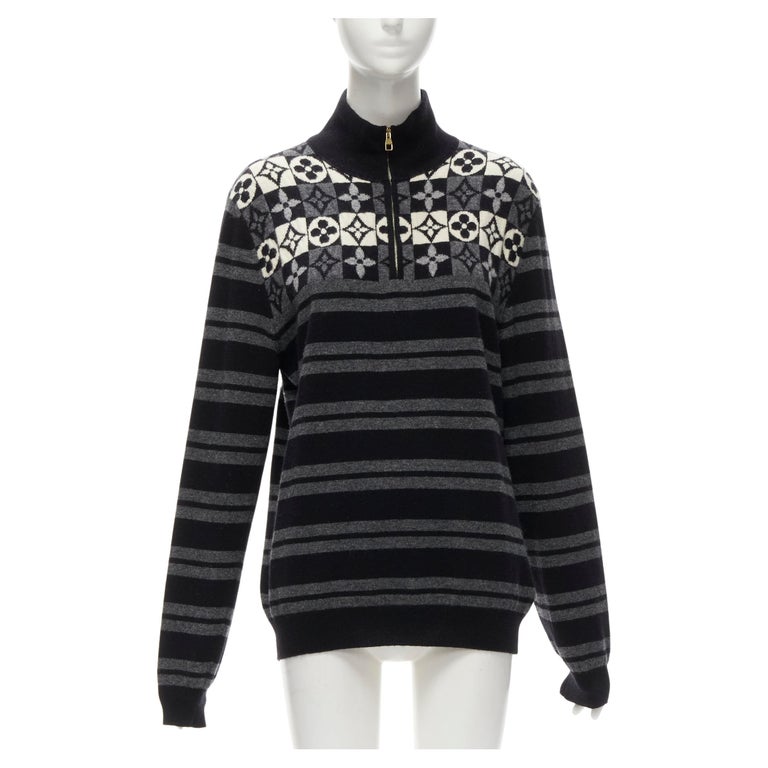 Louis Vuitton Paris Size M 100% Merino Wool Black Sweater Women