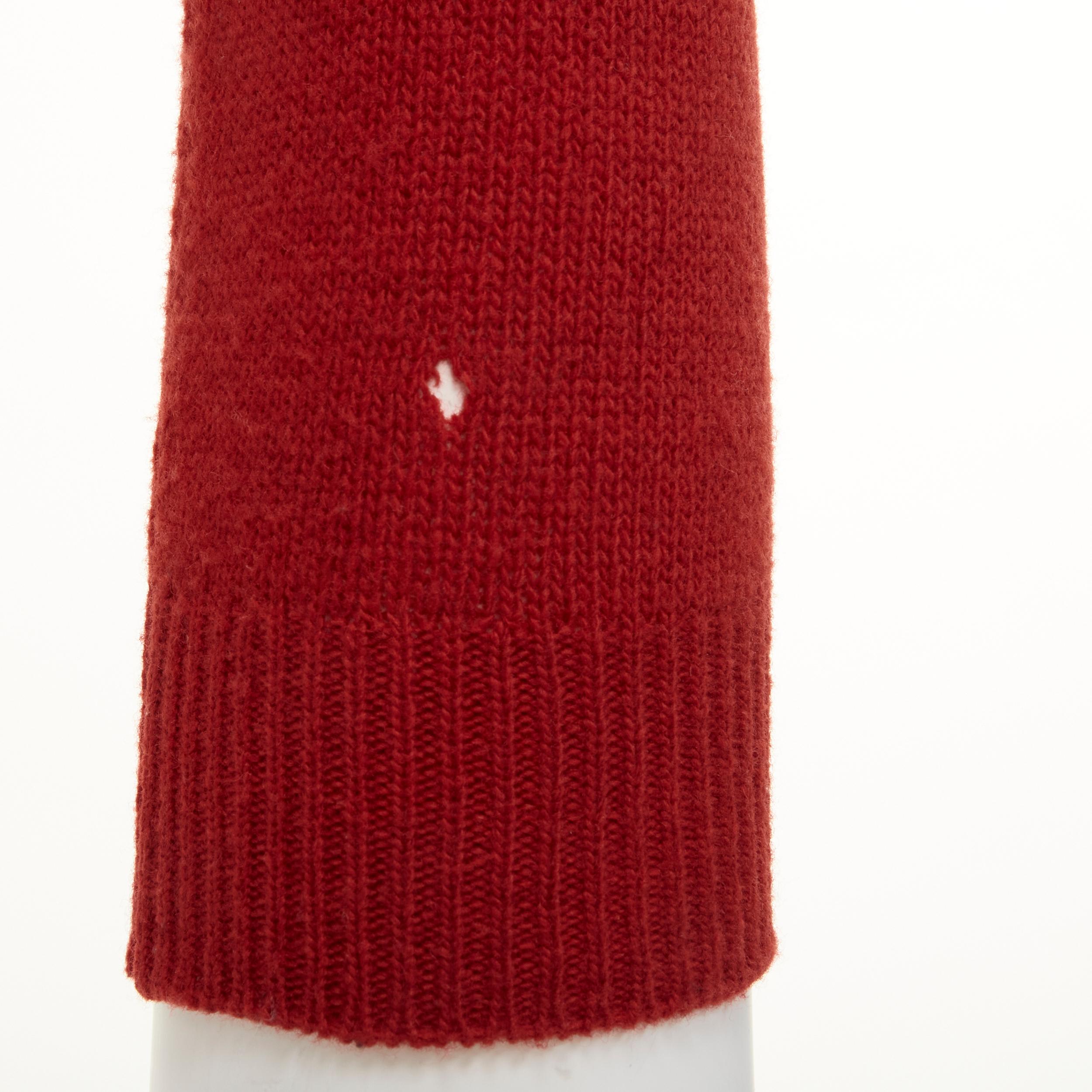 LOUIS VUITTON 100% Wolle Rot LV Pullover mit langen Ärmeln und übergroßem Logo M im Angebot 5