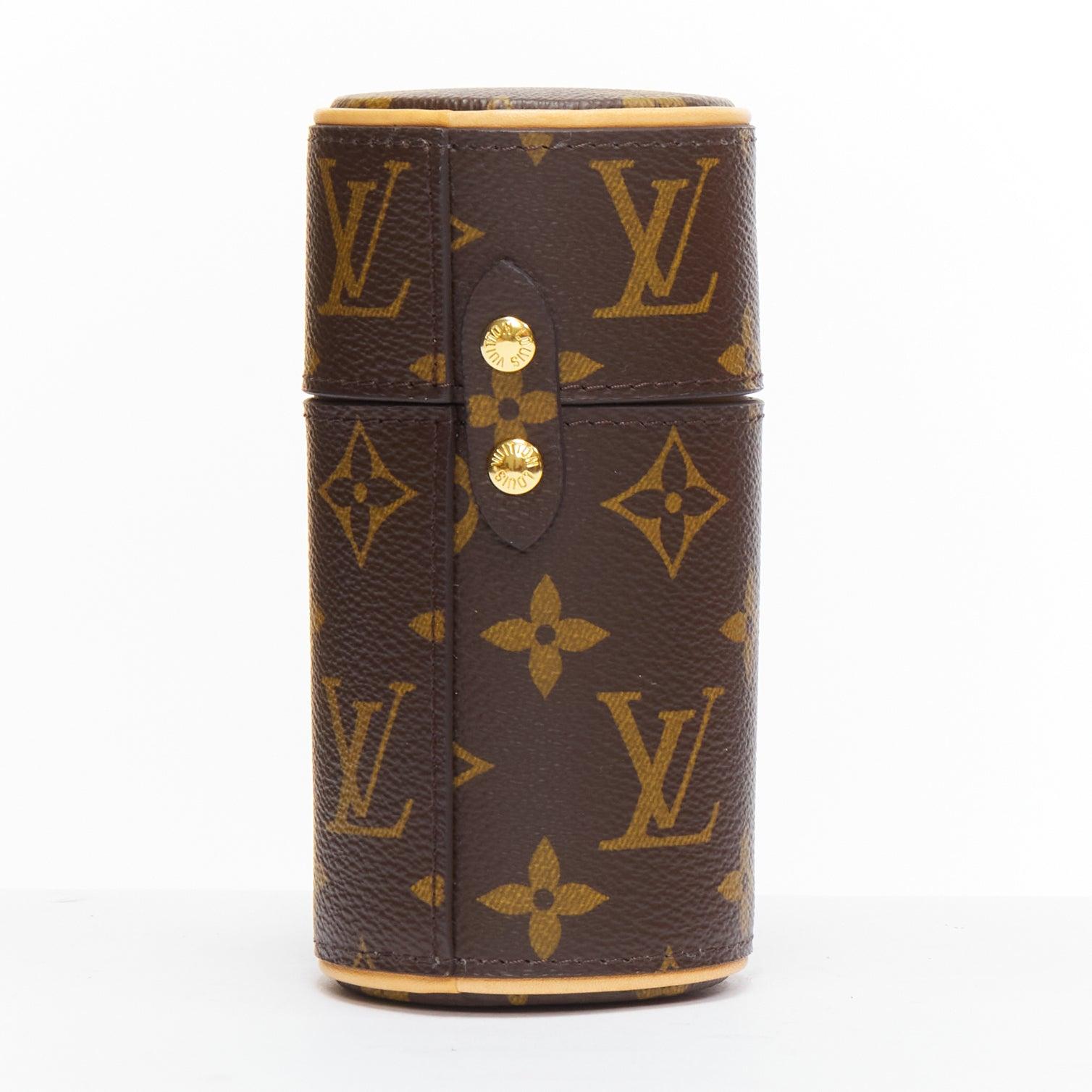LOUIS VUITTON 100ml Perfume Travel Case brown LV logo canvas 1