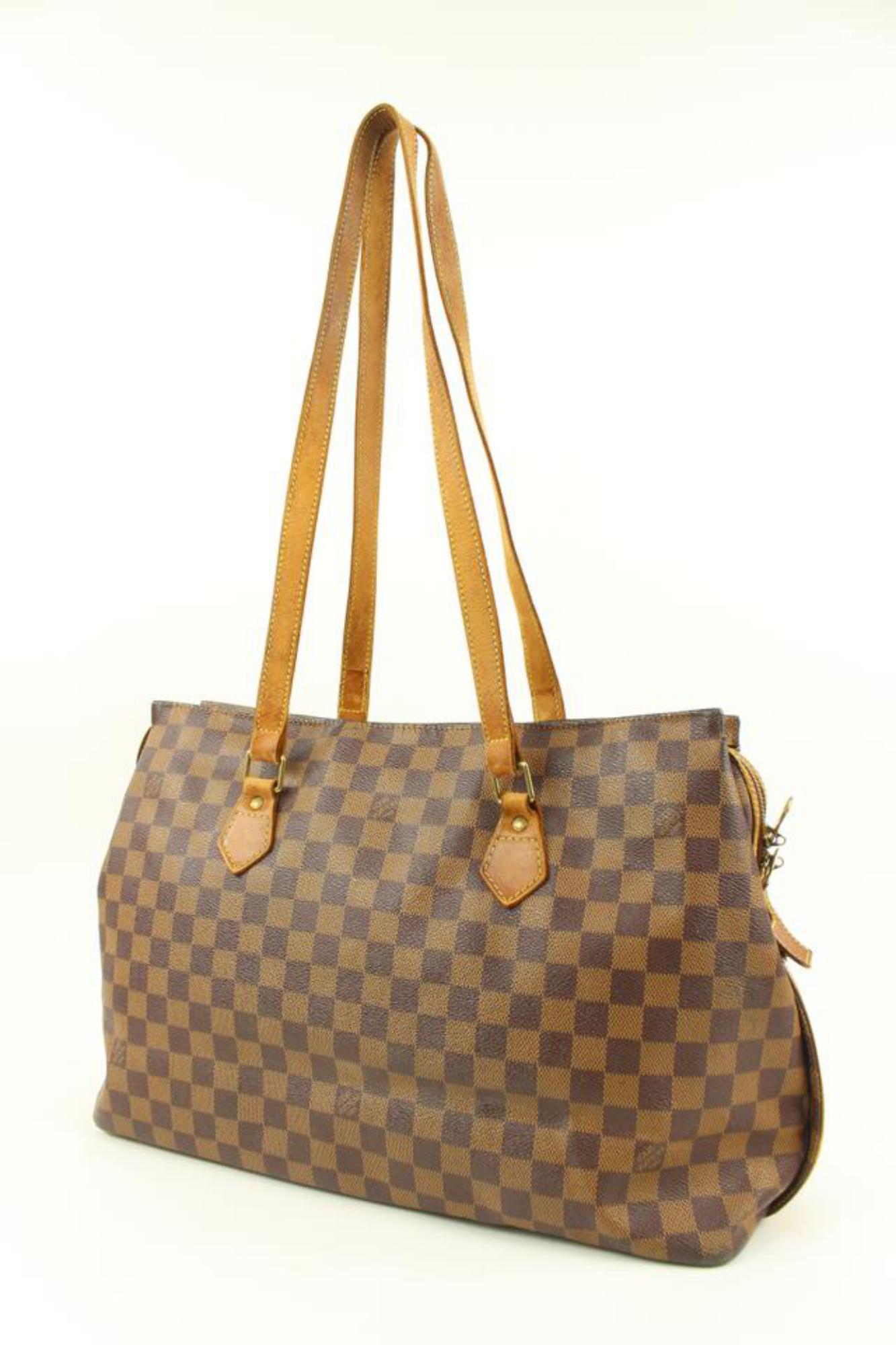 Louis Vuitton 100th Anniversary Centenaire Damier Ebene Columbine Zip Tote 57lv218s
Date Code/Serial Number: AS0927
Made In: France
Measurements: Length:  19