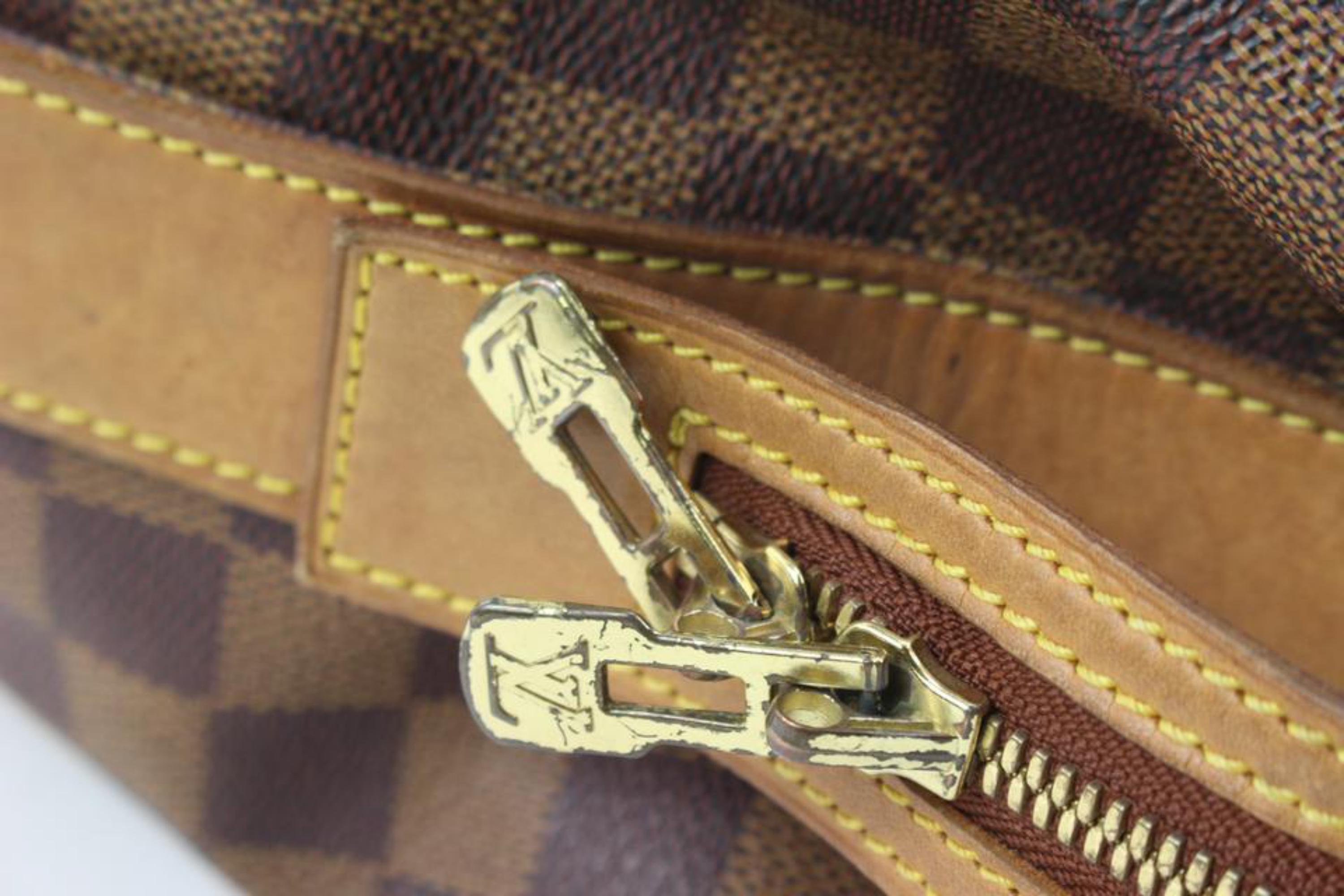Brown Louis Vuitton 100th Anniversary  Damier Ebene Columbine Zip Shoulder Bag 56lv224 For Sale