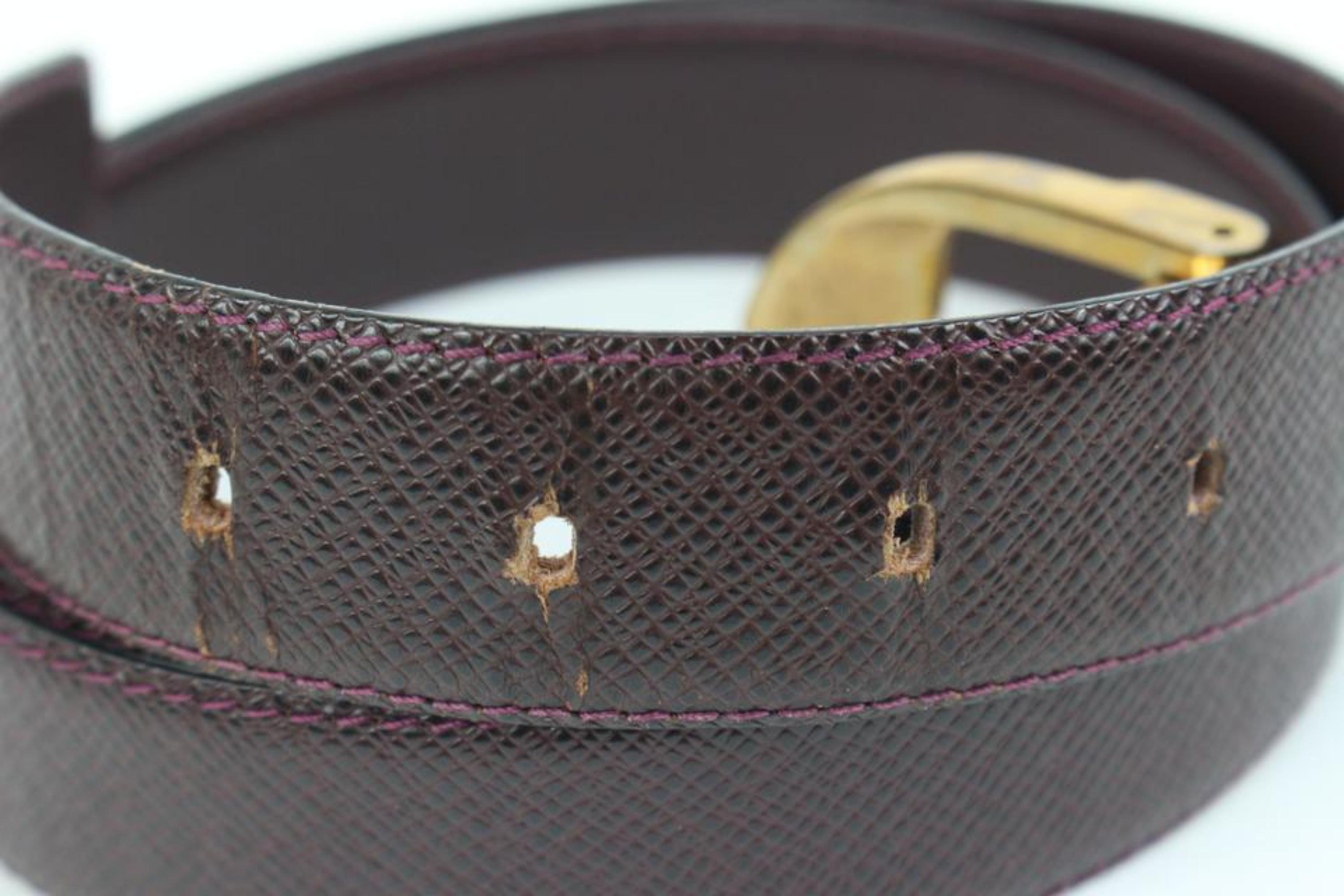 Louis Vuitton 110/44 Bordeaux Taiga Leather Ceinture Belt 96lk412s For Sale 2