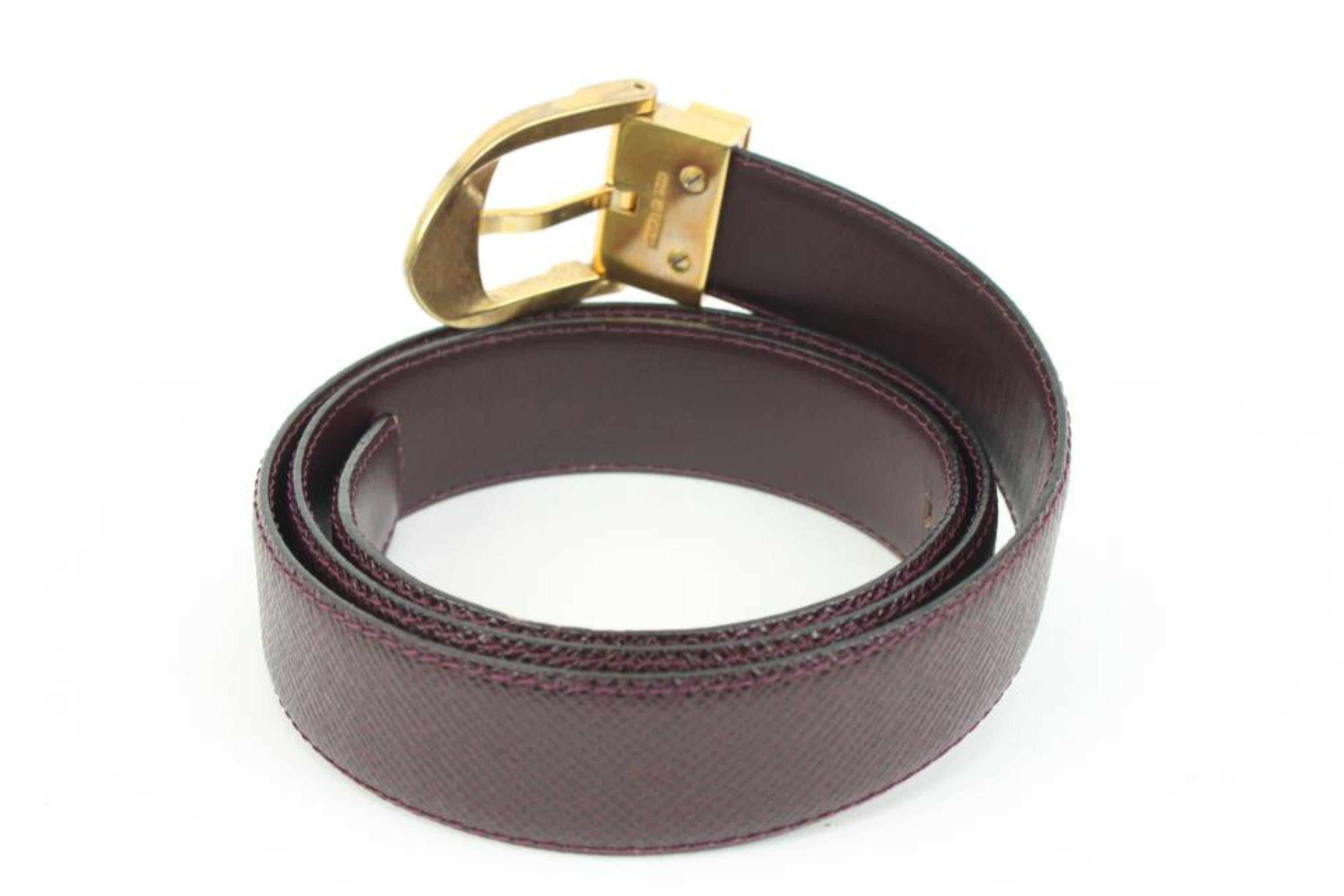 Louis Vuitton 110/44 Bordeaux Taiga Leather Ceinture Belt 96lk412s For Sale 3