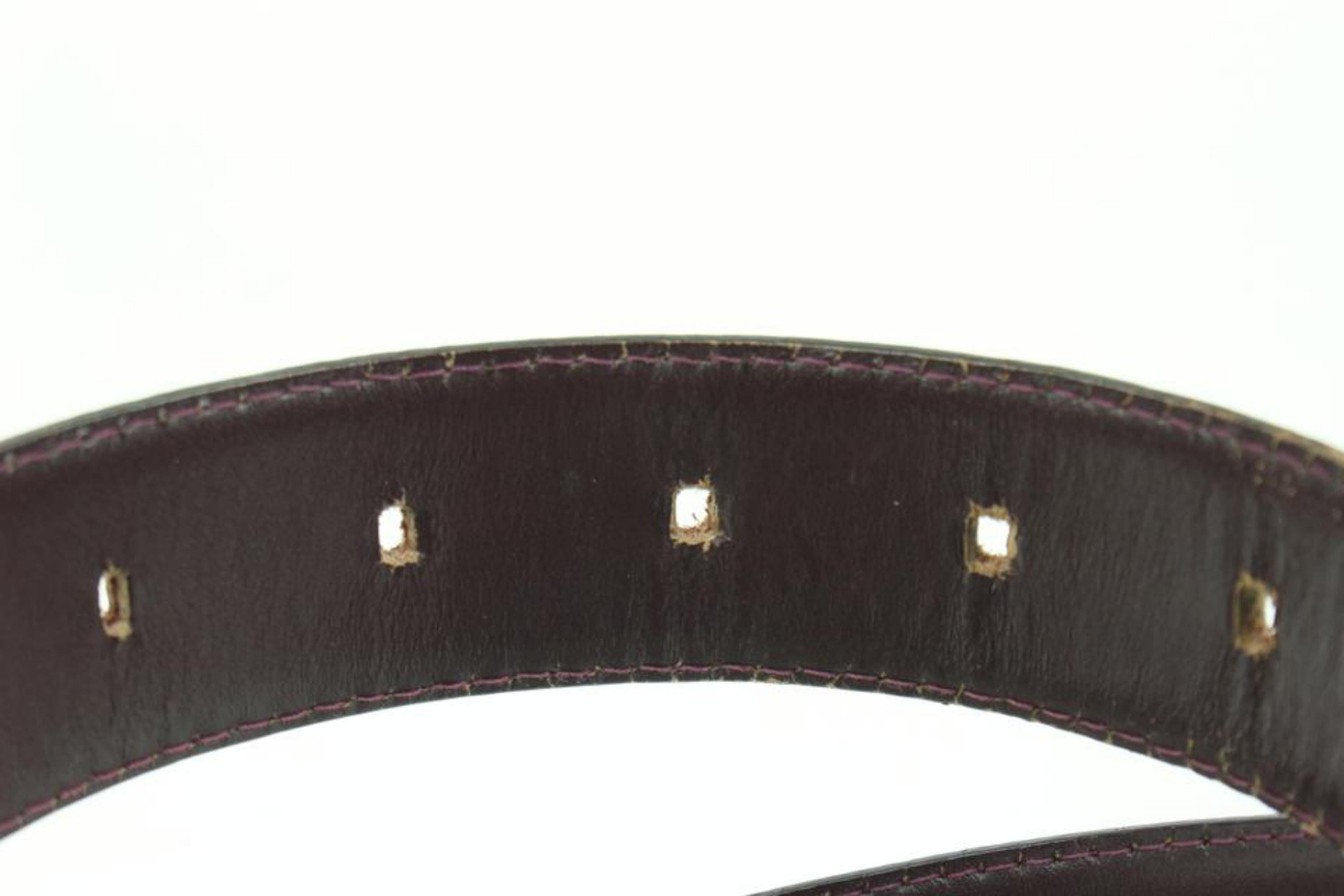 Louis Vuitton 110/44 Bordeaux Taiga Leather Ceinture Belt 96lk412s For Sale 4