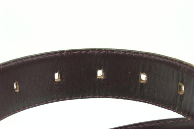 Genuine vintage LOUIS VUITTON taiga Bordeaux leather belt 44 Large