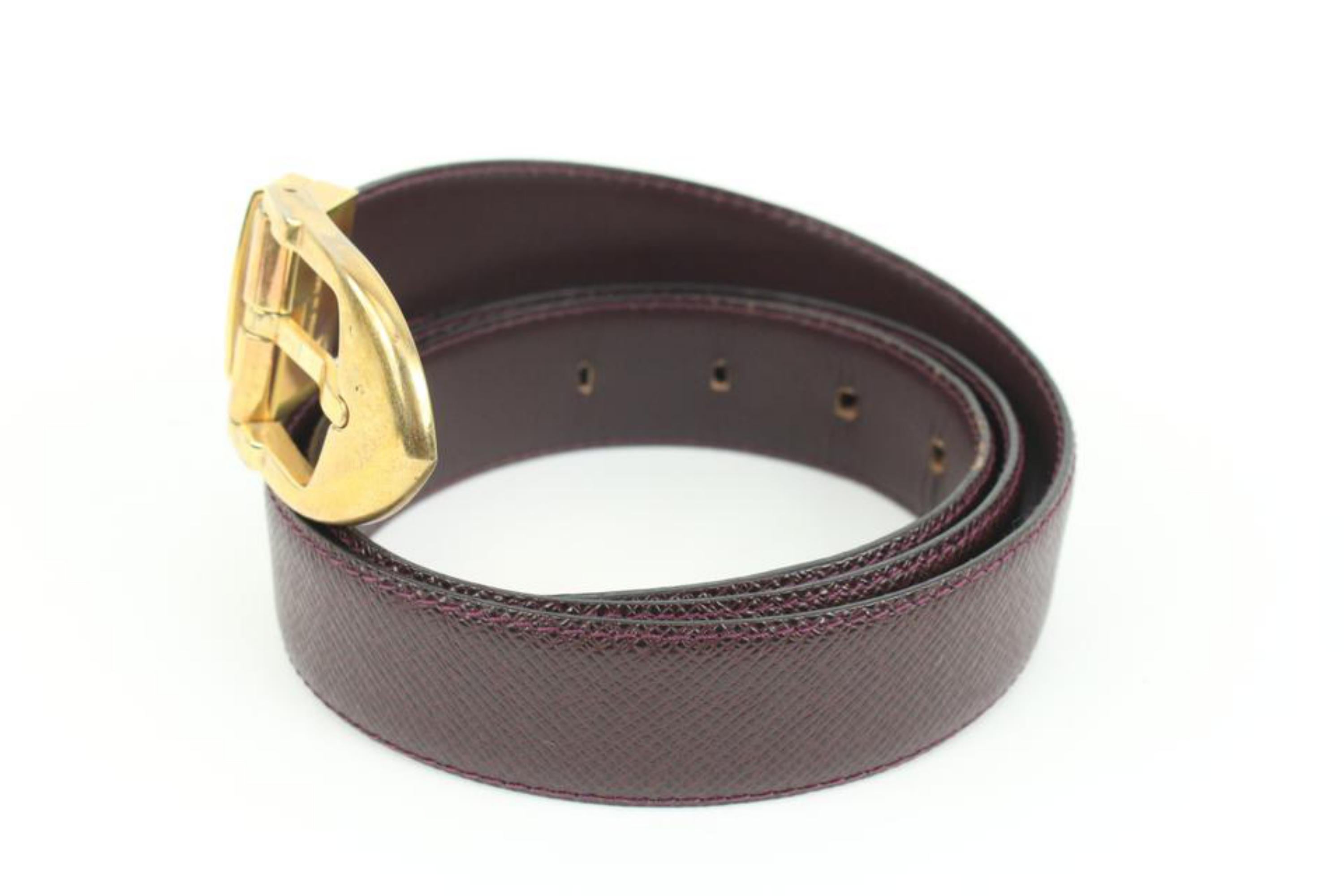 1990's Louis Vuitton Yellow EPI Leather Ceinture with Gold Buckle Belt