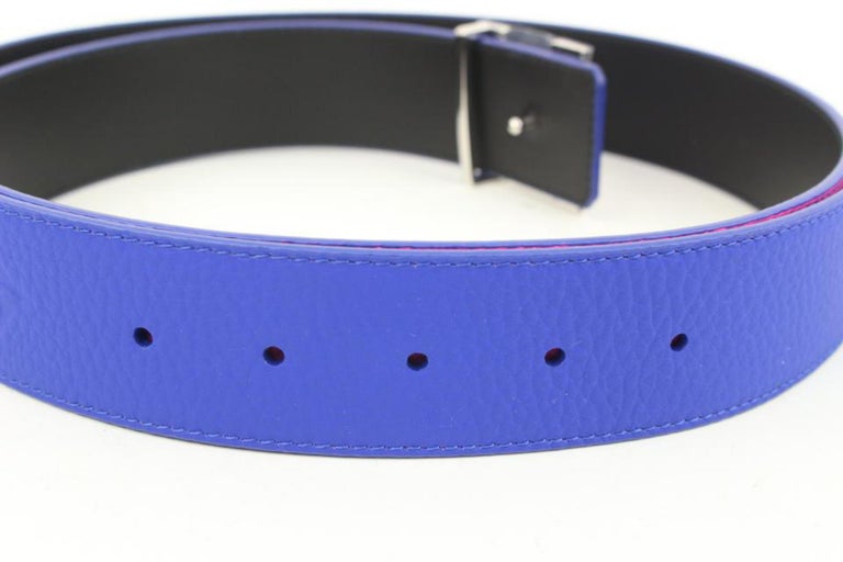 Louis Vuitton Size 85/34 40mm Initials Blue Taurillon Leather Belt 65lk817s  at 1stDibs  how to measure lv belt size, louis vuitton belt serial number,  purple louis vuitton belt