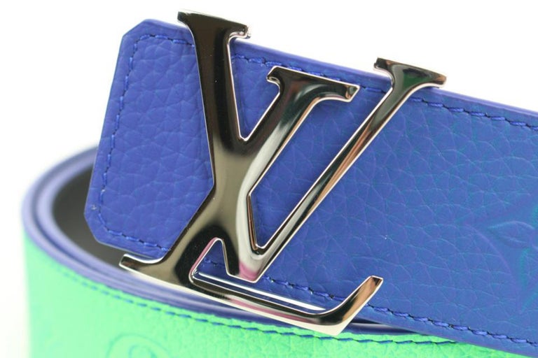 Louis Vuitton Size 85/34 40mm Initials Blue Taurillon Leather Belt 65lk817s  at 1stDibs  how to measure lv belt size, louis vuitton belt serial number, purple  louis vuitton belt