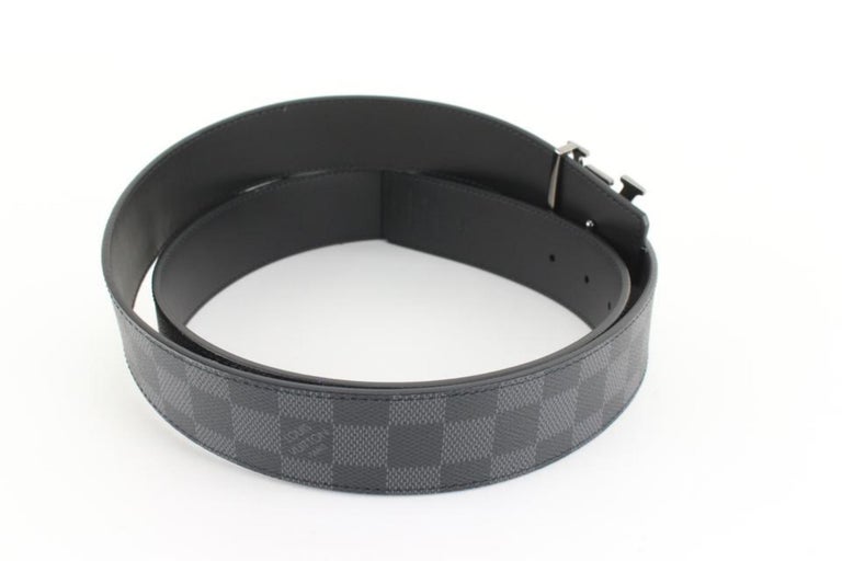 lv belt checkered black