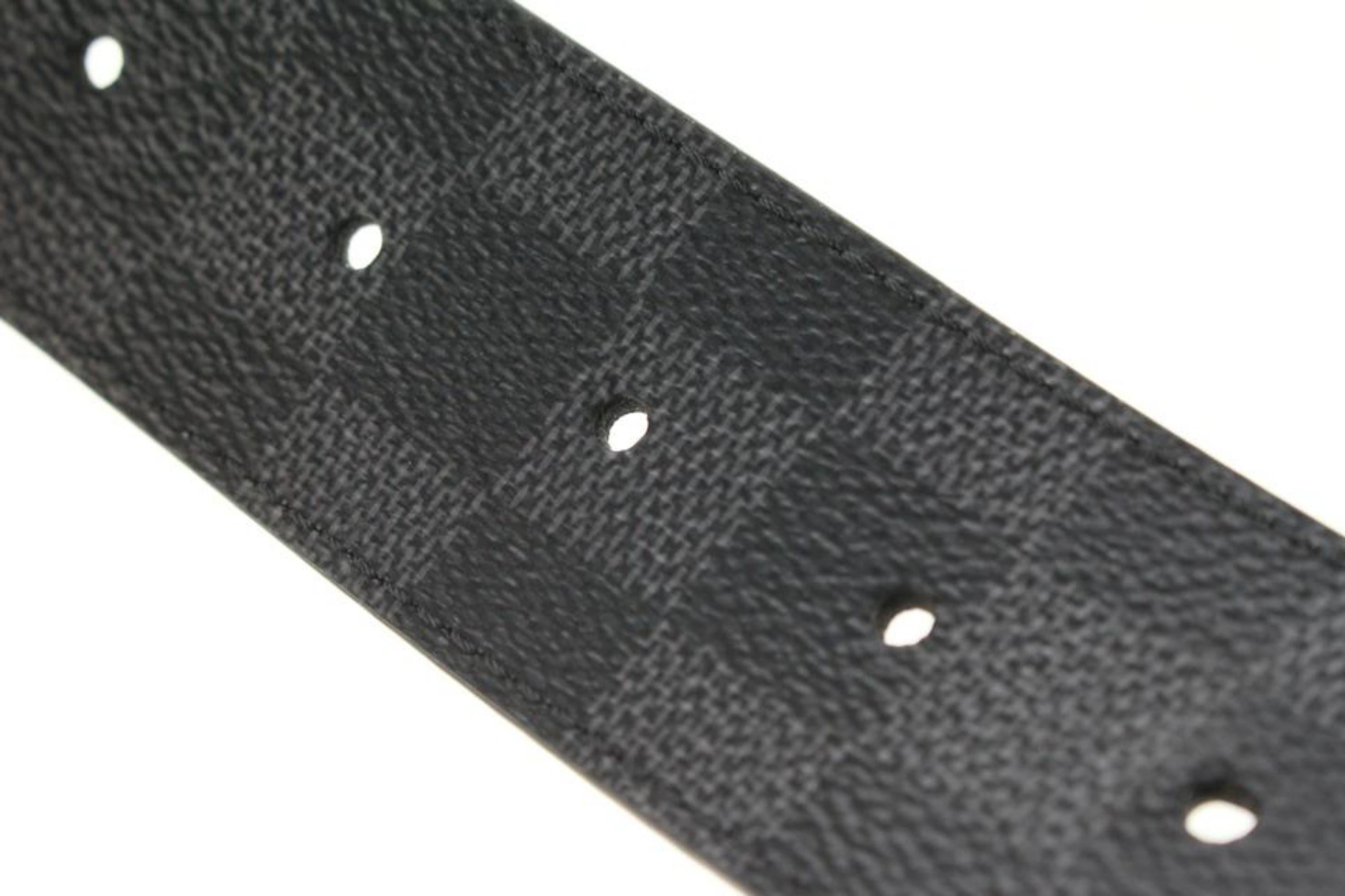 Gray Louis Vuitton 120/48 40mm Damier Graphite LV Initiales Revesible Belt 48lk825s
